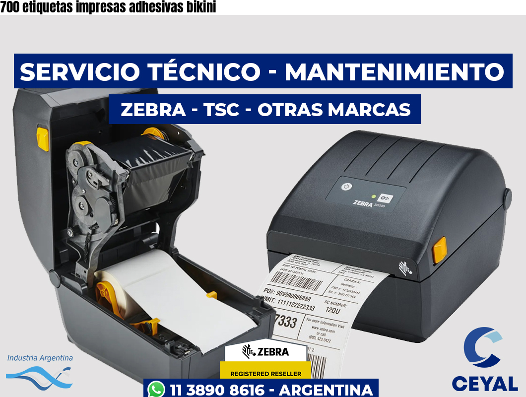 700 etiquetas impresas adhesivas bikini