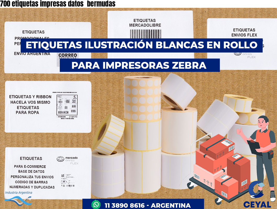 700 etiquetas impresas datos  bermudas