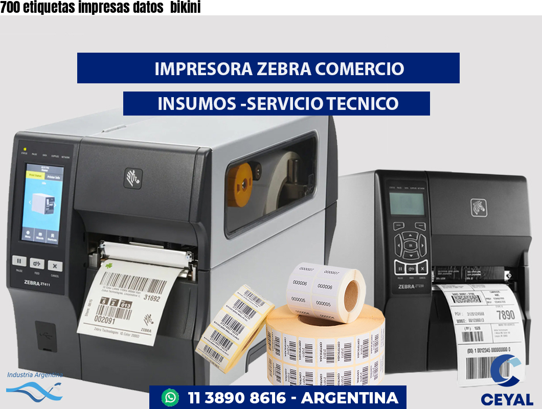 700 etiquetas impresas datos  bikini