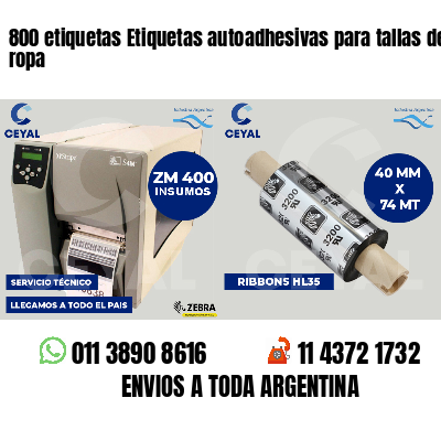 800 etiquetas Etiquetas autoadhesivas para tallas de ropa