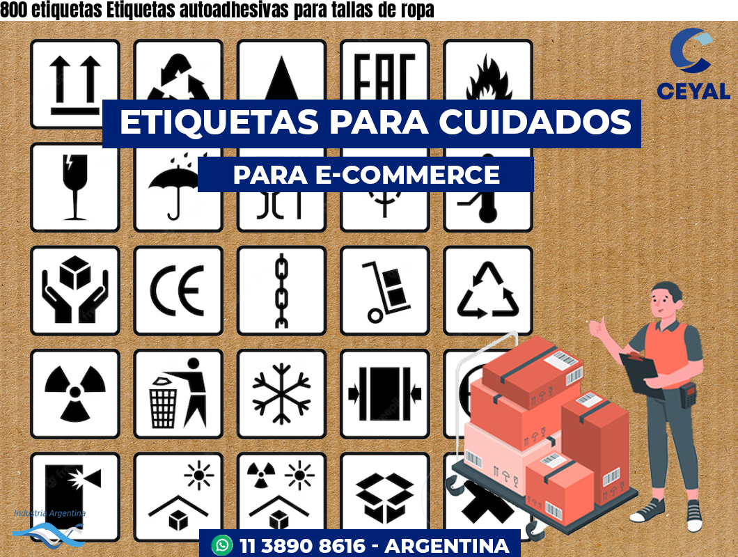 800 etiquetas Etiquetas autoadhesivas para tallas de ropa