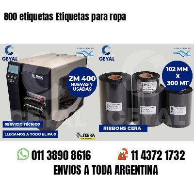 800 etiquetas Etiquetas para ropa