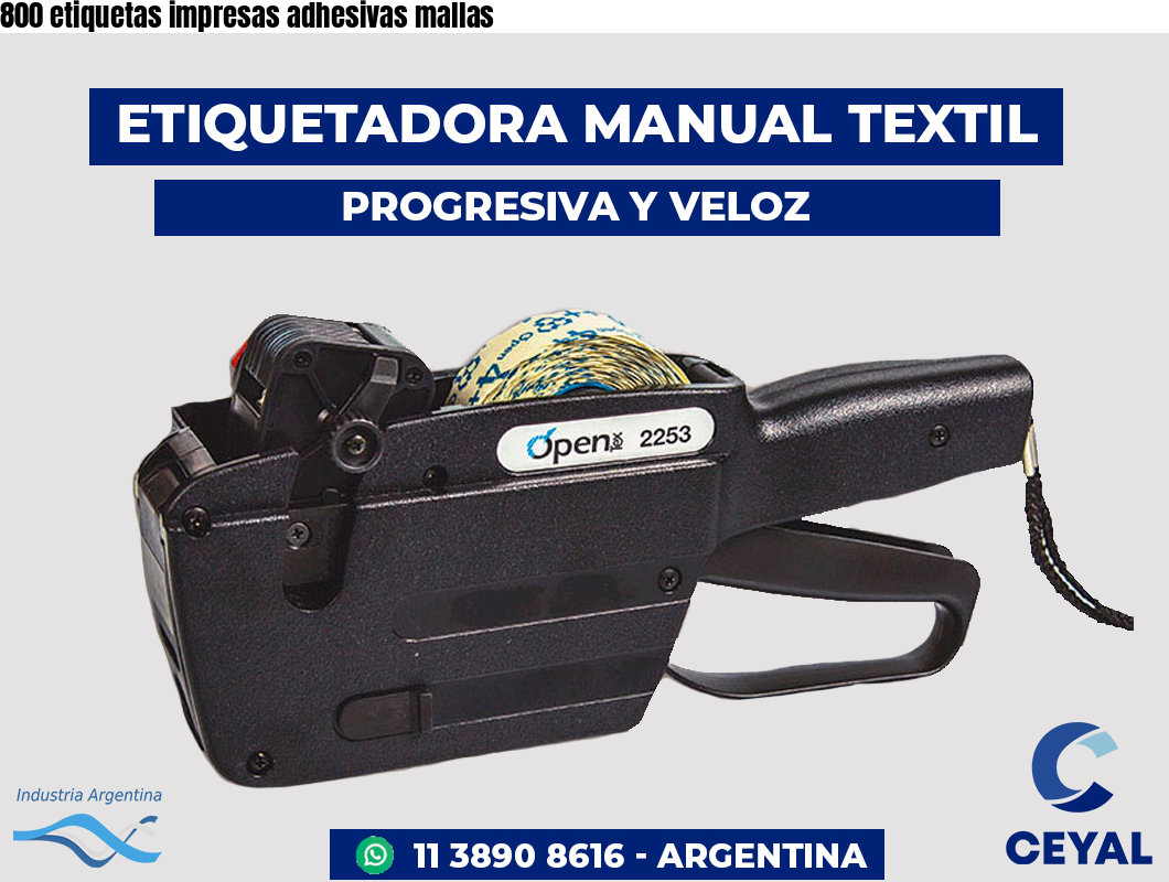 800 etiquetas impresas adhesivas mallas