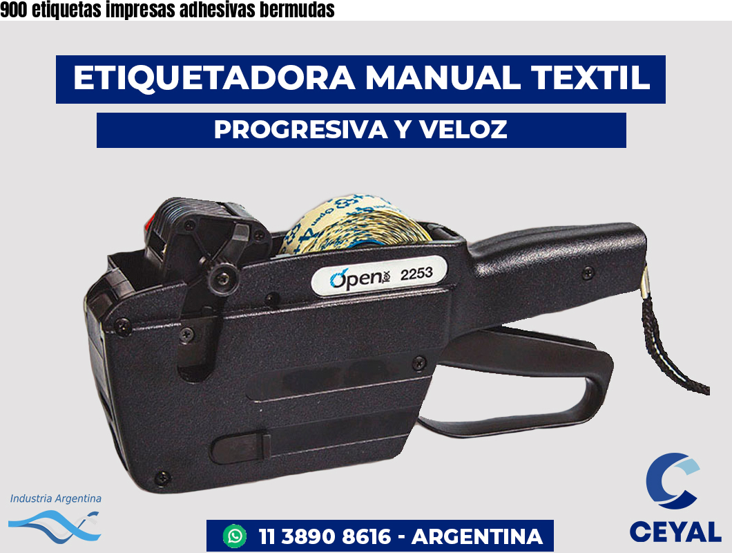 900 etiquetas impresas adhesivas bermudas