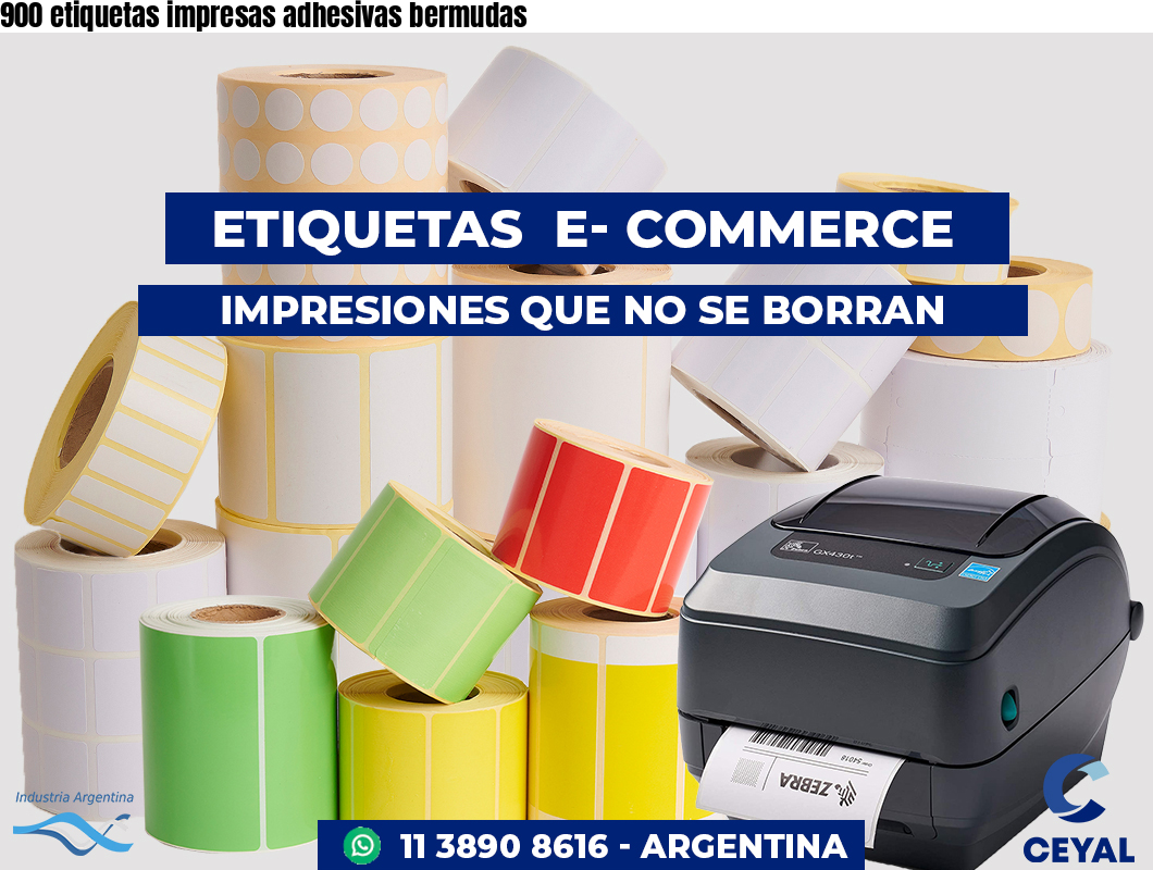 900 etiquetas impresas adhesivas bermudas