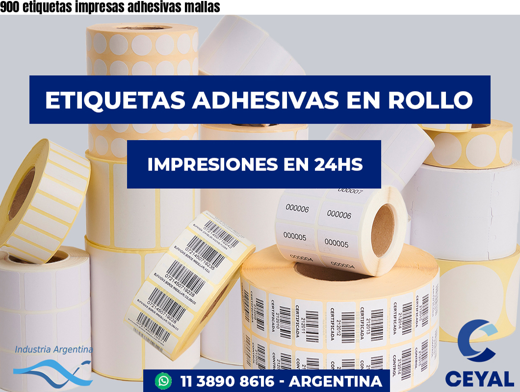 900 etiquetas impresas adhesivas mallas