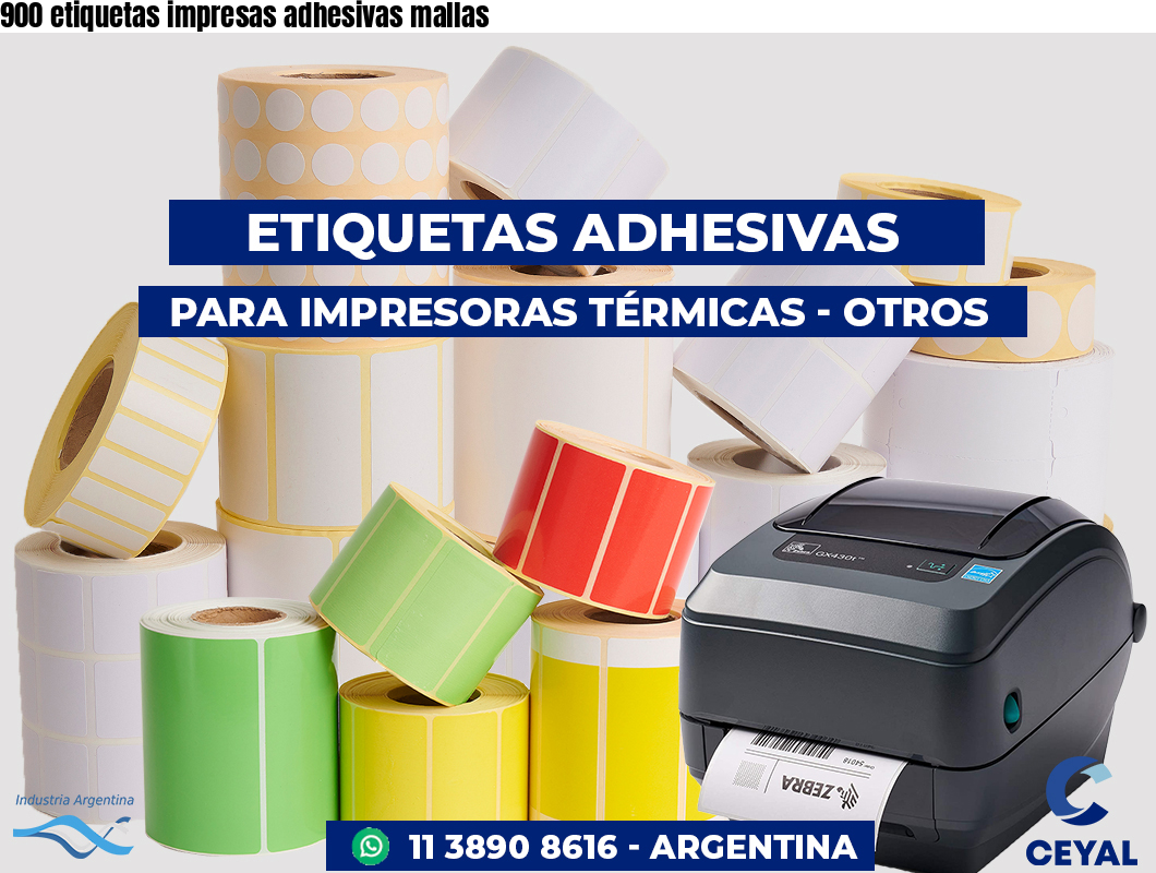 900 etiquetas impresas adhesivas mallas
