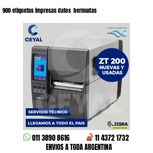 900 etiquetas impresas datos  bermudas