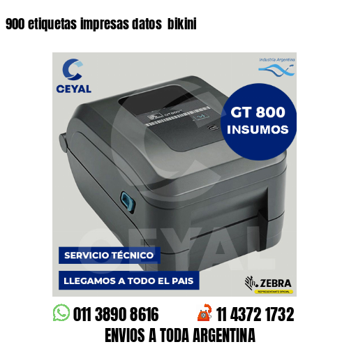900 etiquetas impresas datos  bikini