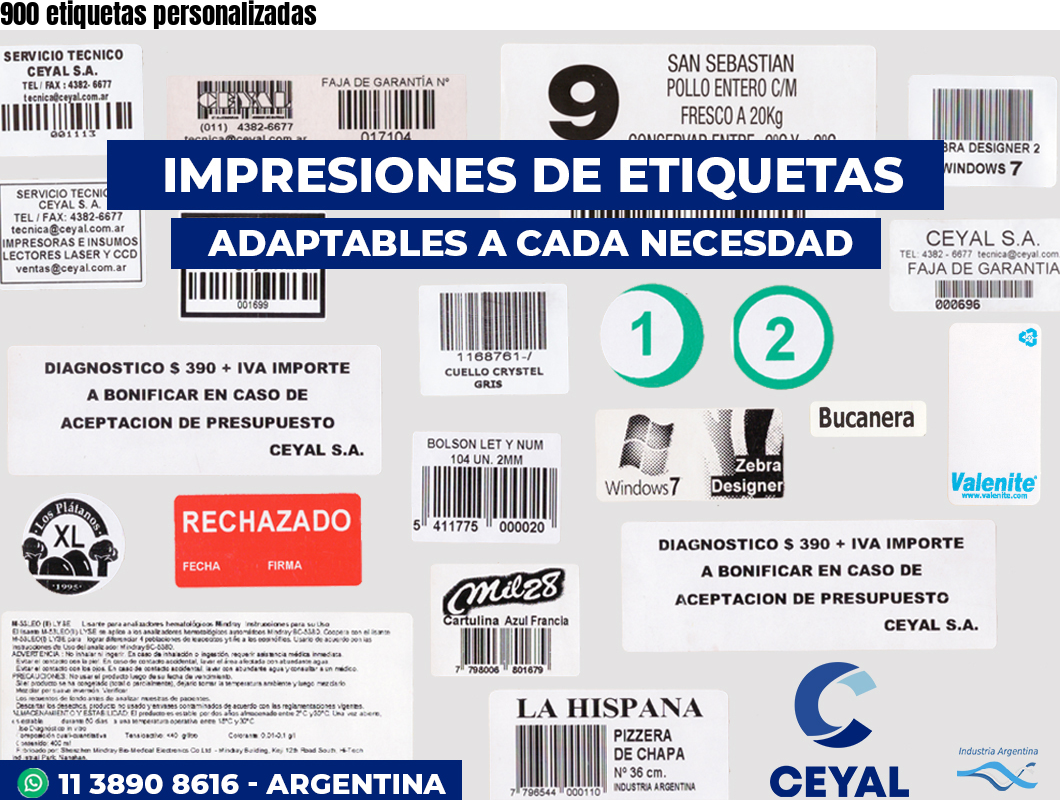 900 etiquetas personalizadas
