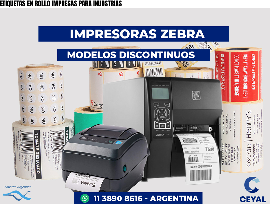 ETIQUETAS EN ROLLO IMPRESAS PARA INUDSTRIAS
