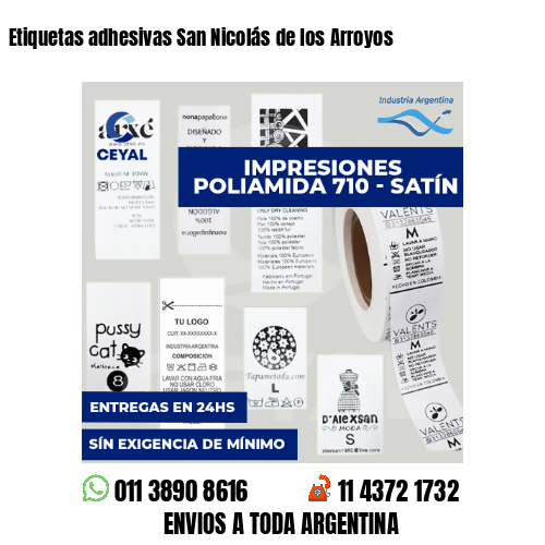 Etiquetas adhesivas San Nicolás de los Arroyos