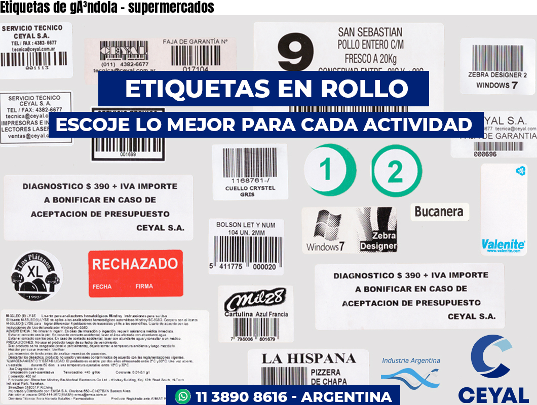 Etiquetas de gÃ³ndola – supermercados