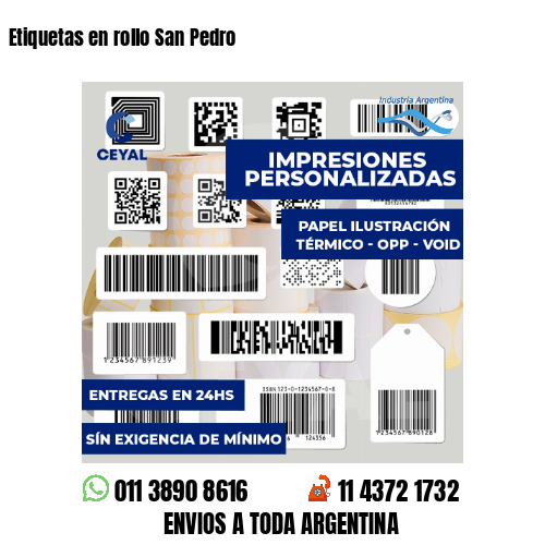 Etiquetas en rollo San Pedro