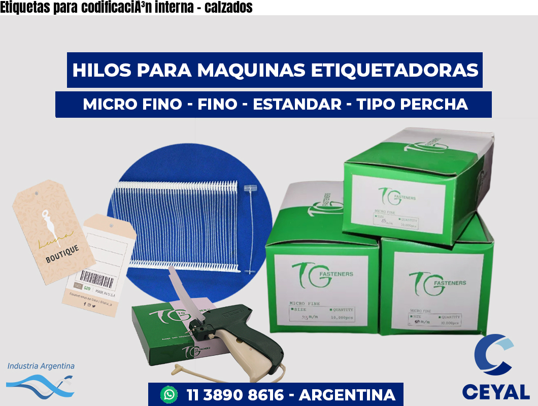 Etiquetas para codificaciÃ³n interna - calzados