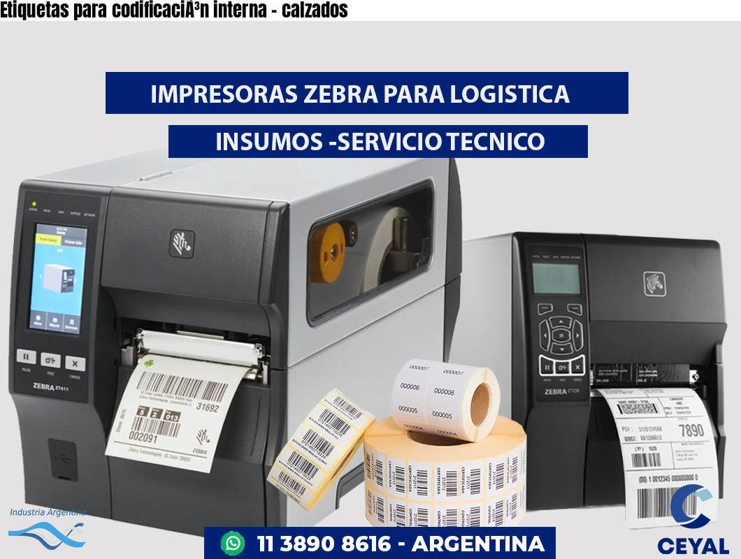 Etiquetas para codificaciÃ³n interna - calzados