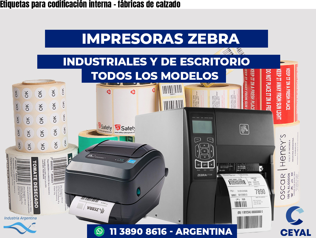 Etiquetas para codificación interna - fábricas de calzado