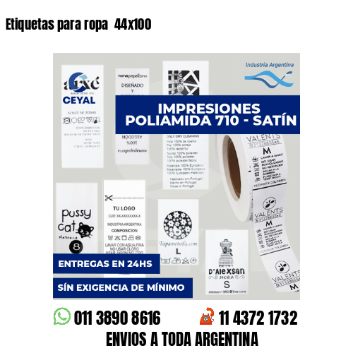 Etiquetas para ropa  44x100