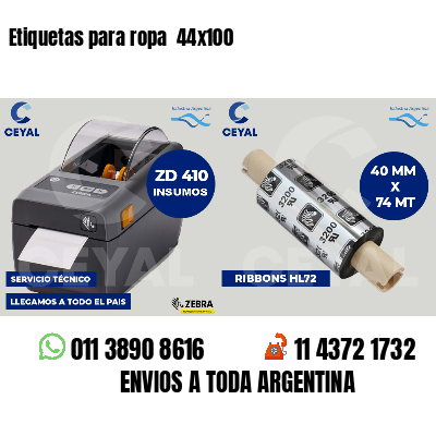Etiquetas para ropa  44x100