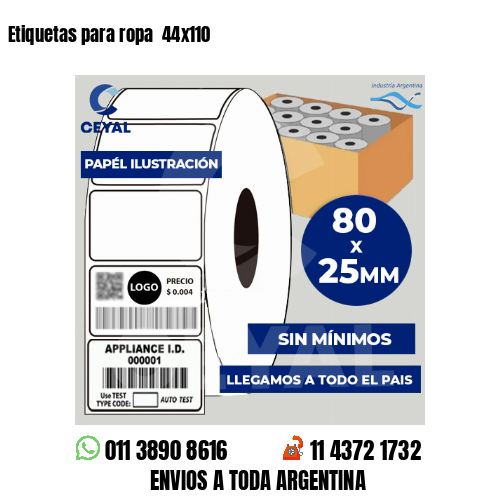 Etiquetas para ropa  44×110