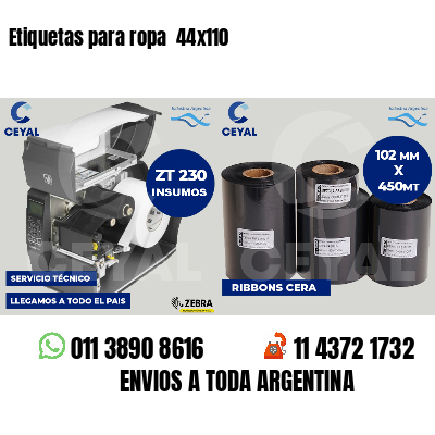 Etiquetas para ropa  44x110