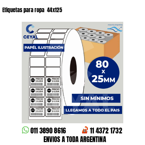 Etiquetas para ropa  44×125