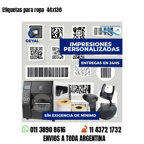 Etiquetas para ropa  44x130