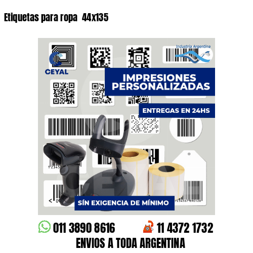 Etiquetas para ropa  44x135