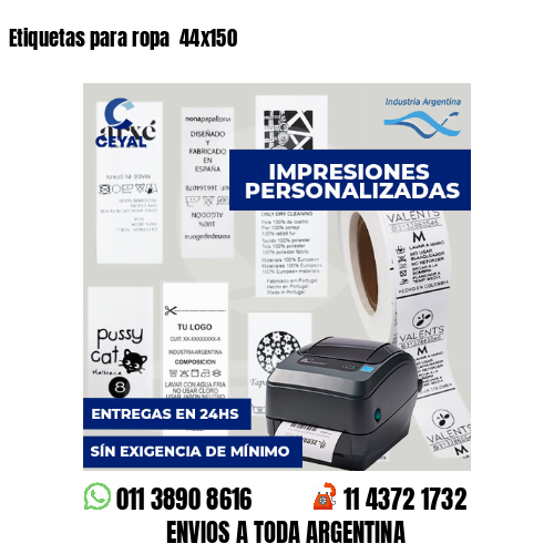 Etiquetas para ropa  44x150