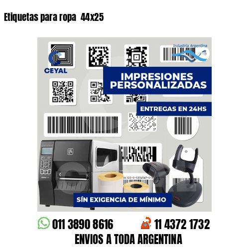 Etiquetas para ropa  44x25