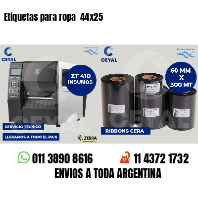 Etiquetas para ropa  44x25