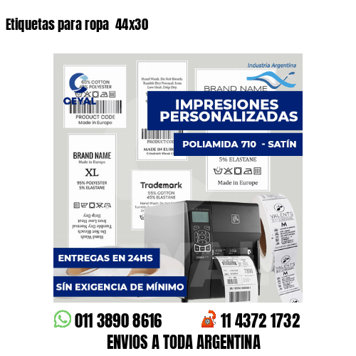 Etiquetas para ropa  44x30