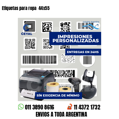 Etiquetas para ropa  44x55