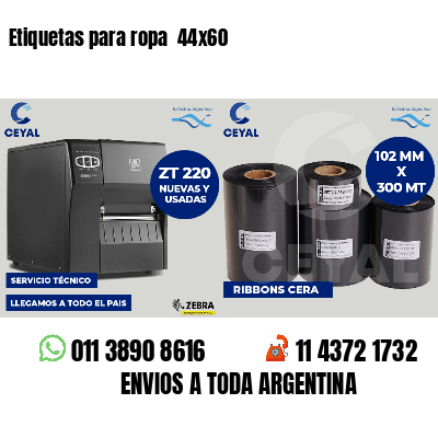 Etiquetas para ropa  44x60