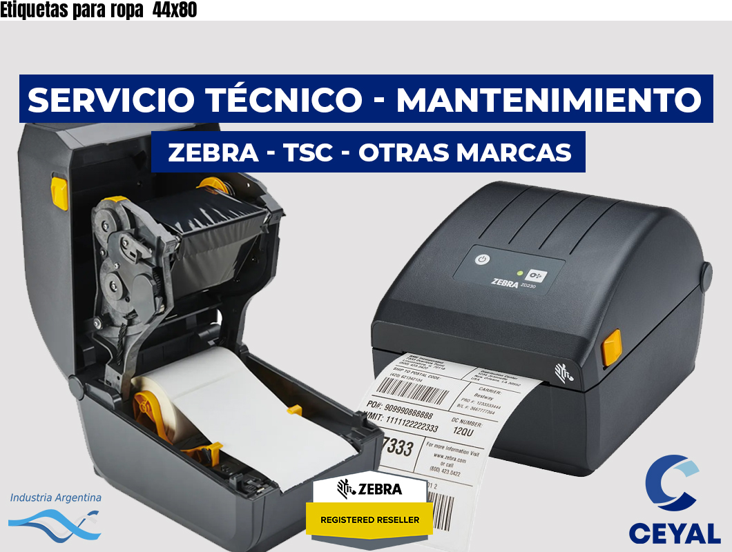 Etiquetas para ropa  44x80