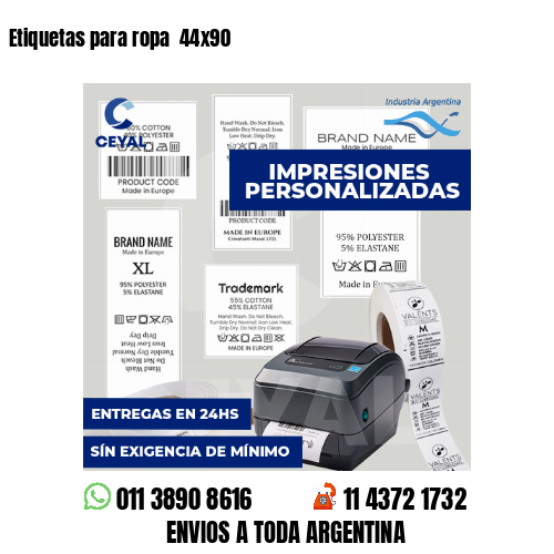 Etiquetas para ropa  44x90