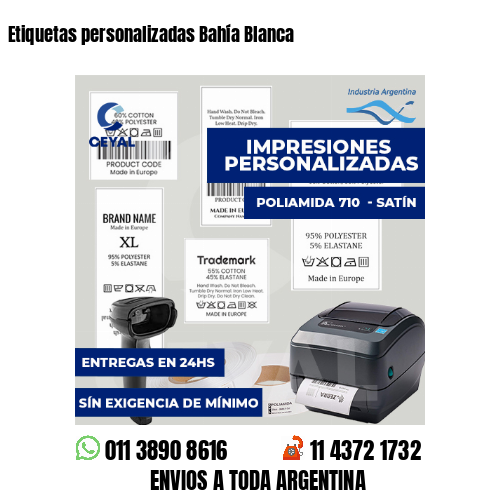 Etiquetas personalizadas Bahía Blanca