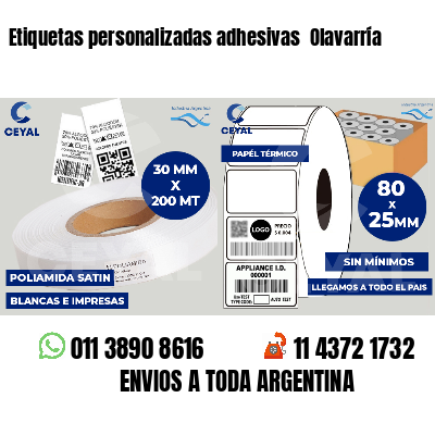 Etiquetas personalizadas adhesivas  Olavarría