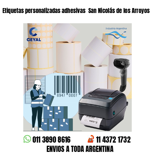 Etiquetas personalizadas adhesivas  San Nicolás de los Arroyos