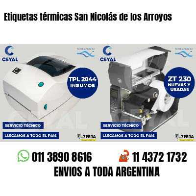 Etiquetas térmicas San Nicolás de los Arroyos