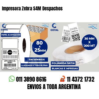 Impresora Zebra S4M Despachos
