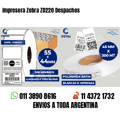 Impresora Zebra ZD220 Despachos