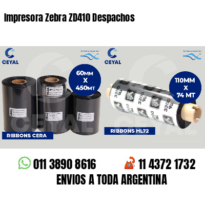 Impresora Zebra ZD410 Despachos