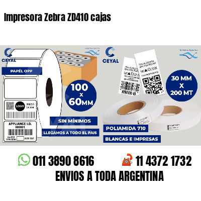 Impresora Zebra ZD410 cajas