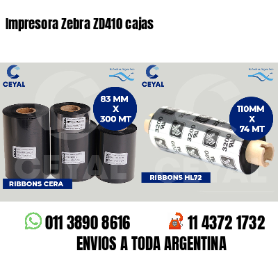 Impresora Zebra ZD410 cajas