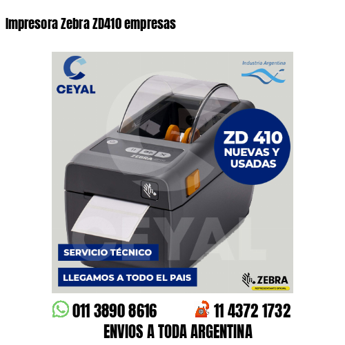 Impresora Zebra ZD410 empresas