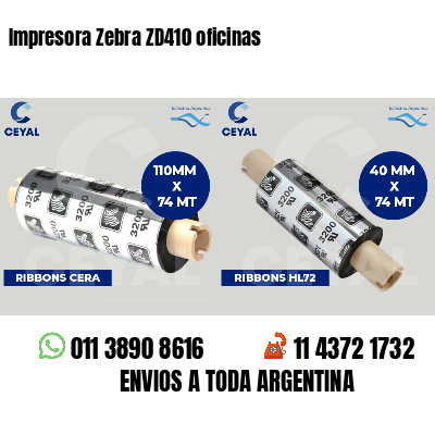 Impresora Zebra ZD410 oficinas