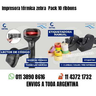 Impresora térmica zebra  Pack 10 ribbons