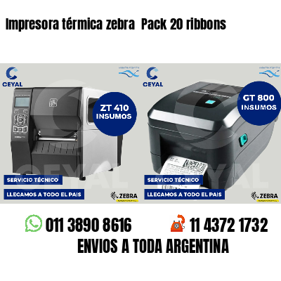 Impresora térmica zebra  Pack 20 ribbons