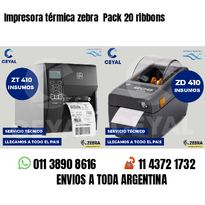 Impresora térmica zebra  Pack 20 ribbons